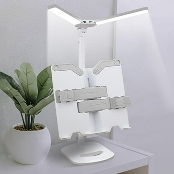 Soporte para libros de lectura Soporte para libros de cocina Portátil con clips de página Plegable 3 modos de iluminación Soporte para libros de estilo recargable perfecl Estantería