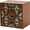 Dark Tribal Boho, variant on Mid-Century Modern Geometric Wood Desk Organizer with 4 Drawers for Office Supplies and Craft Tools, Earth Tone Storage Cabinet