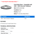 thumbnail image 2 of Front Brake Rotor - Compatible with 2002 - 2005 Chevy Trailblazer 2003 2004, 2 of 2
