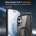 thumbnail image 6 of Dteck for iPhone 16 Case with Invisible Magnetic 360° Rotating Stand,Compatible with MagSafe,Military-Grade Drop Protection Shockproof Bumper Translucent Case for iPhone 16,Black, 6 of 7