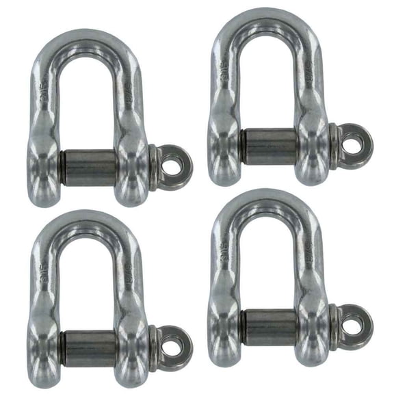 5/8" Screw Pin Chain Shackle Stainless Steel - 4 Pack
