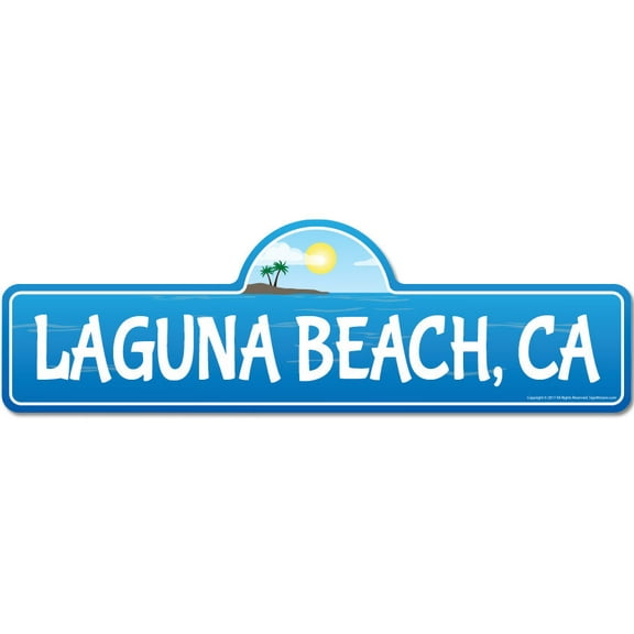 Laguna CA California Beach Street Sign | Indoor/Outdoor | Surfer Ocean Lover Décor For Beach House Garages Living Rooms Bedroom | Signmission Personalized Gift