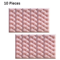 URMAGIC 10Pcs 3D Self-adhesive Leather Wall Stickers Thicken Anti-collision Waterproof Wall Mat Cushion for Kids Room Bedroom Living Room