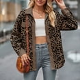 thumbnail image 3 of Women's 2024 Winter Quilted Jackets Leopard Print Lapel Coat Outerwear Casual Long Sleeve Button Down Blouse Shirts Tops Shacket Womens 2024 Fall Clothes Jacket, 3 of 6