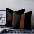 thumbnail image 2 of 20x20 Pillow Covers Set of 2, Black Brown Throw Pillow Covers Decorative Couch Cushion Case, Contemporary Boho Modern Art Microfiber Square Pillowcases for Bedroom Car Living Room, 2 of 7