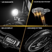 Cbvelo 1000W Folding Electric Bike, 48V 20.8AH Removable Battery, 30+MPH, 80 Miles Max Range, 20 Fat Tire for Adults, Older Teen Commuter