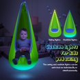 thumbnail image 3 of YUBIKWETE Light Up Kids Pod Swing Seat With LED Lights Green Nylon Hanging Hammock Chair Indoor Outdoor, 3 of 6