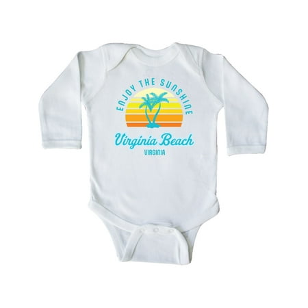 

Inktastic Summer Enjoy the Sunshine Virginia Beach Virginia in Blue Gift Baby Boy or Baby Girl Long Sleeve Bodysuit