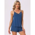 thumbnail image 2 of DARING DIVA Women's Rayon Lace Trim V Neck Cami Camisole Sleepwear M Wine Red, 2 of 7