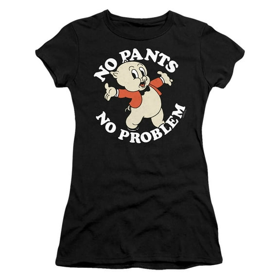 Looney Tunes No PantS/S S Junior Women's T-Shirt Sheer Black