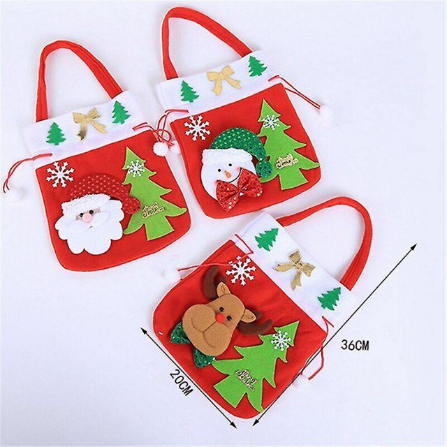 Linda bolsa de regalo de Navidad, reno, Papá Noel, decoración temática, modelado