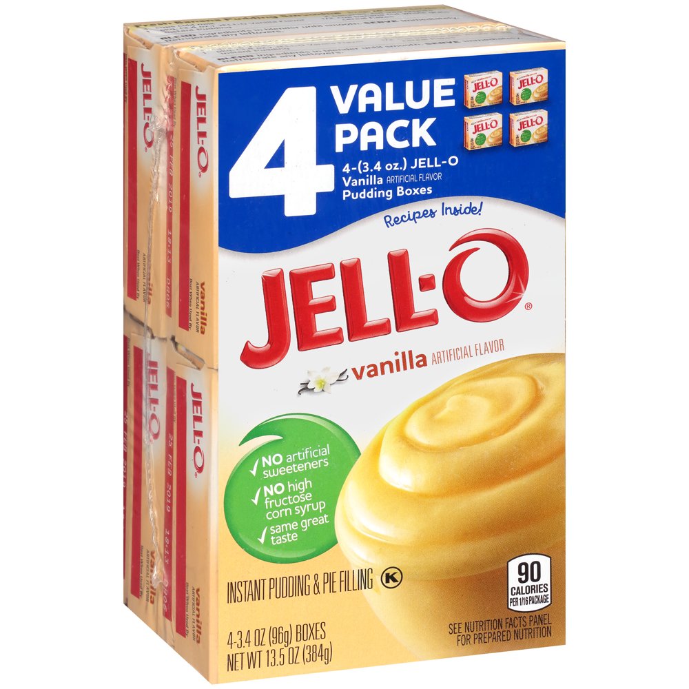 JellO Vanilla Instant Pudding Mix, 4 ct 13.0 oz Box