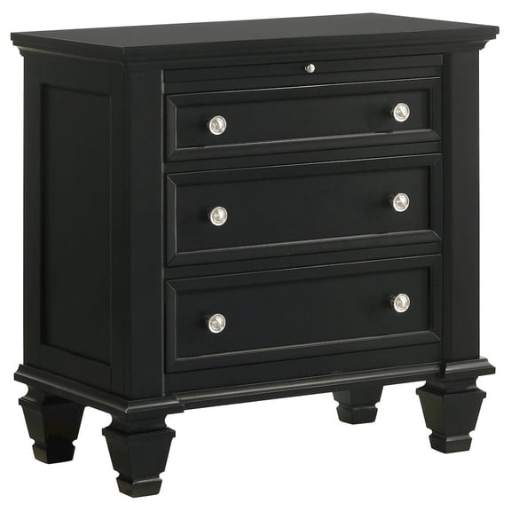 Coaster Sandy Beach 3-drawer Nightstand Black
