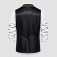 thumbnail image 6 of Mens Lapel Collarl Tweed Suit Vest Herringbone Single-Breasted Sleeveless formal Waistcoat Slim Fit Vests With Chain Detail,Pockets, 6 of 6