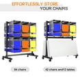 thumbnail image 6 of Jocisland Folding Chair Rack, Holds 12 Tables or 84 Chairs with 50 Pcs Chair Covers, 1100 lbs Capacity, Heavy-Duty Cart with Wheels, Elastic Cords, Cover, Glossy Black, 6 of 10