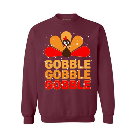 Awkward Styles Thanksgiving Crewneck Gobble Turkey Sweatshirts
