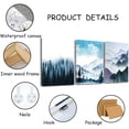 thumbnail image 2 of Blue Mountain Forest Wall Art Prints Decor, Nature Canvas Poster, Pine Tree Aesthetic Contemporary Paintings Pictures for Bedroom Bathroom Home Room Set of 3 Framed (12x16), 2 of 6