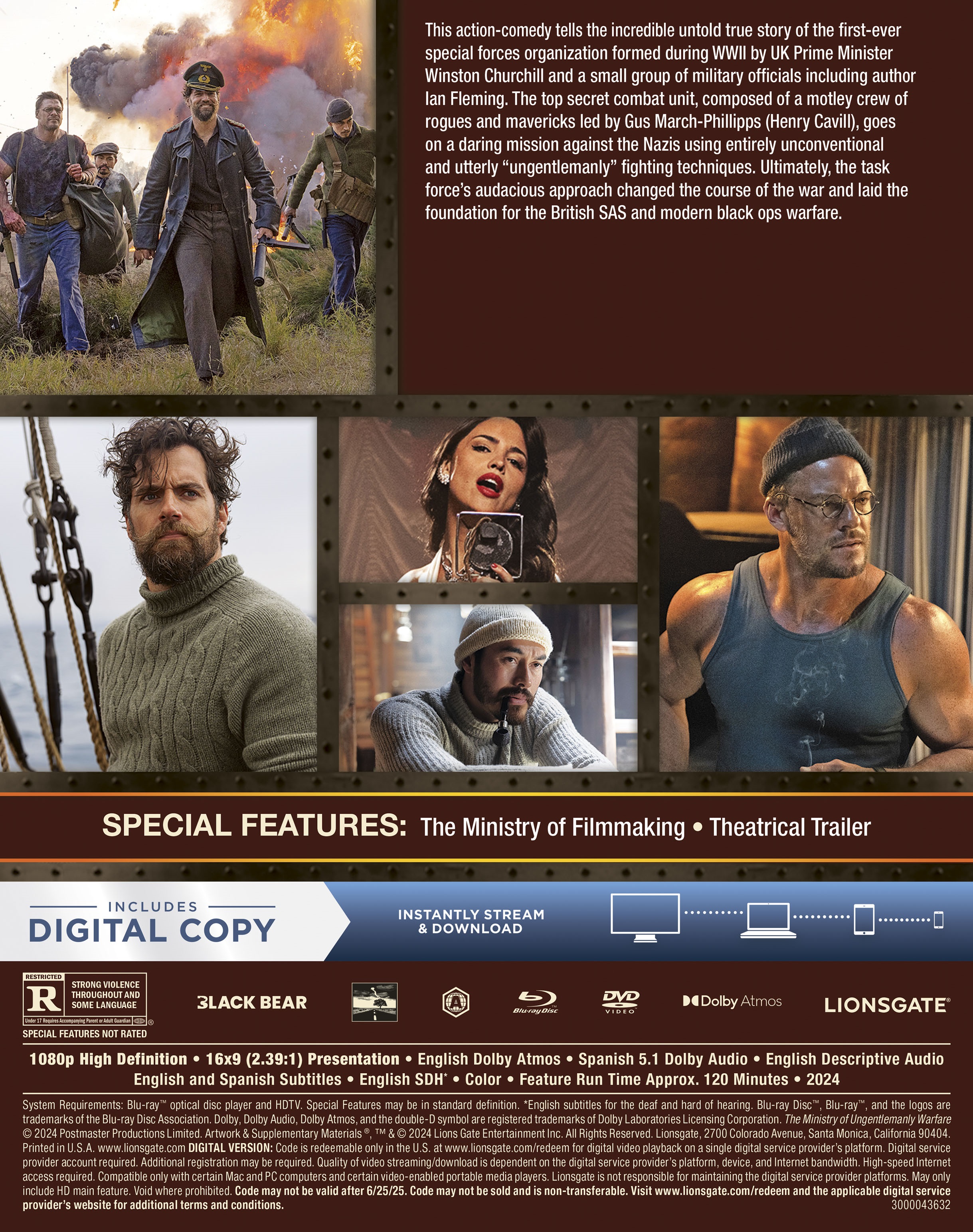 Lionsgate Ministry of Ungentlemanly Warfare Blu-ray + DVD +