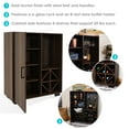 thumbnail image 4 of Sunnydaze Lavina 43" MDF 8-Bottle Wine Cabinet with Glass Rack and Shelves, Coffee Brown, 4 of 15
