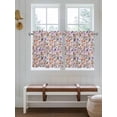 thumbnail image 2 of Watercolor Floral 2 Panel Kitchen Curtains for Small Windows, Spring Flowers Plants Modern Rustic Bathroom Tier Curtain, Short Window Treatment for Bedroom/Living Room 55"x36", 2 of 6