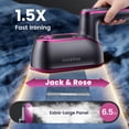 thumbnail image 5 of Jack & Rose S2 1200W Travel Steamer Iron for Clothes, 2 in 1 Portable Handheld Garment Steamer Iron S2, 8s Fast Heat-Up, No-Spill Large Ceramic Panel, 180° Rotating Head, Purple, 5 of 12