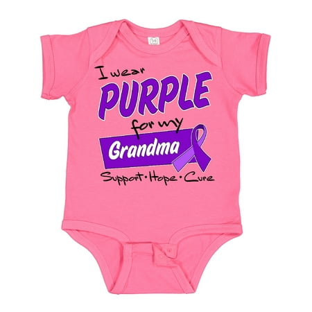 

Inktastic I Wear Purple for My Grandma-Support Hope Cure Gift Baby Boy or Baby Girl Bodysuit