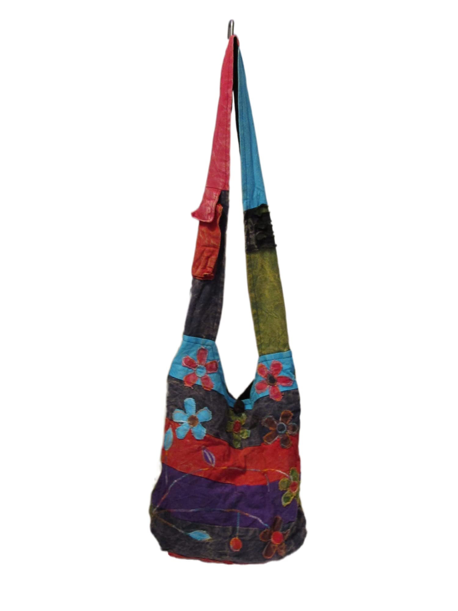 JUPA Place Patchwork Shoulder Crossbody Hippie Bag - Colorful Cotton Messenger Sling Bohemian Boho bag - Shoulder Beach Bag Bohemian Purse