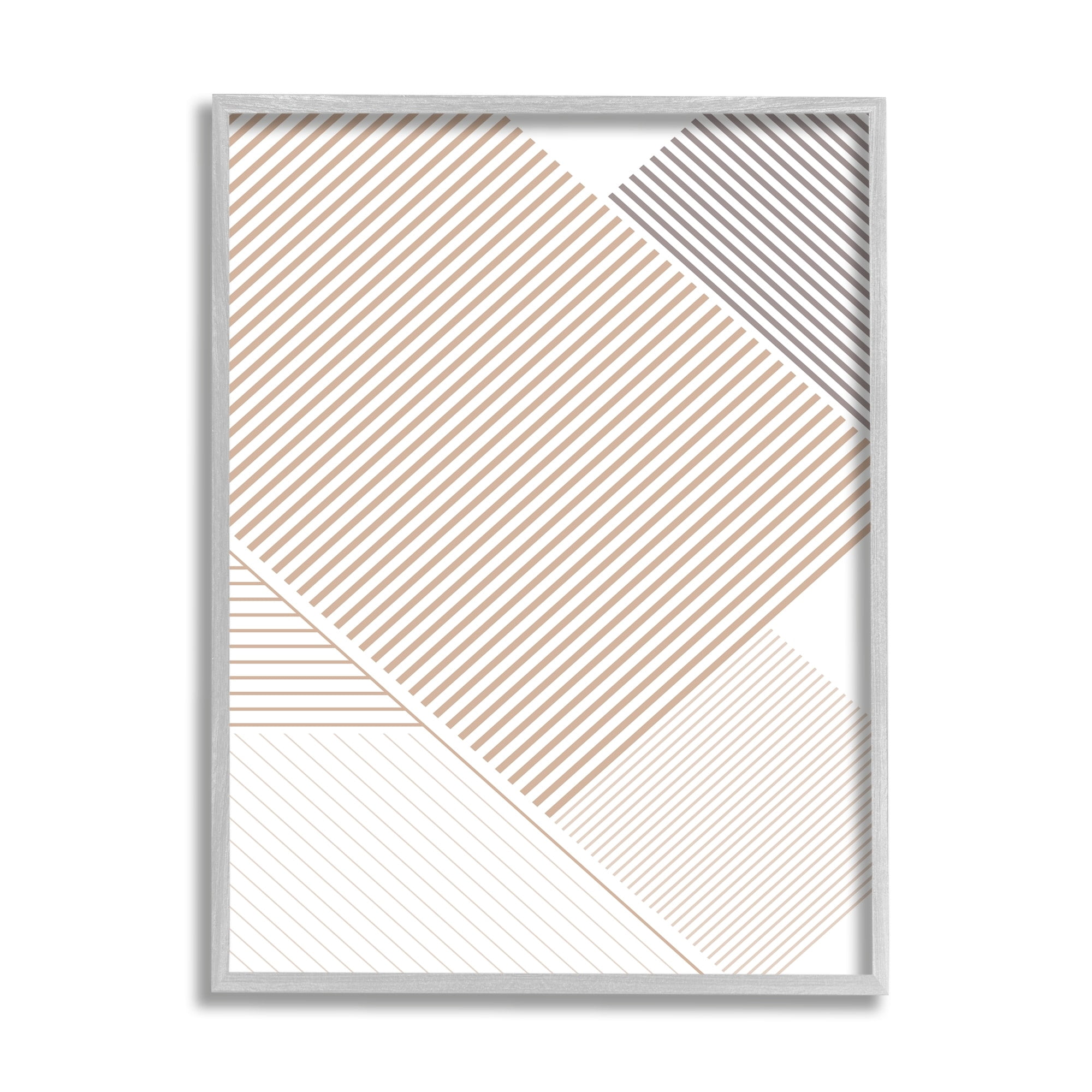 Stupell Industries Modern Abstract Contemporary Lines Neutral Tone Stripe Pattern, 24 x 30, Design by Urban Epiphany