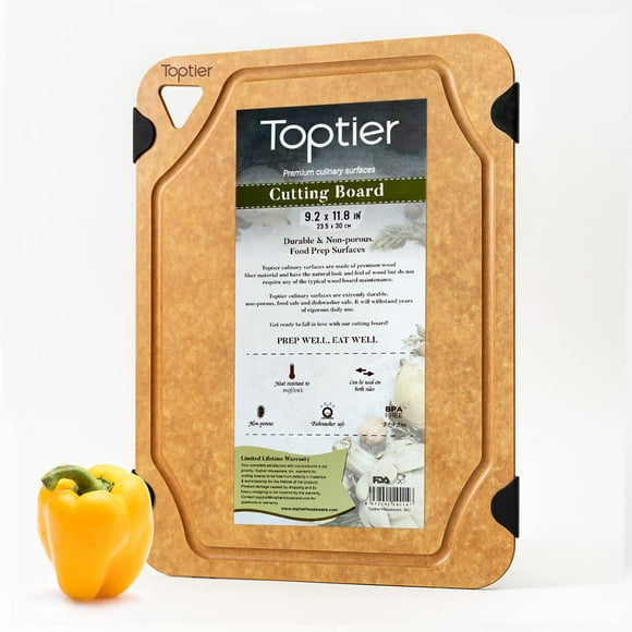 Tabla de cortar pequeña Toptier 29 x 24 cm antideslizante, libre de BPA