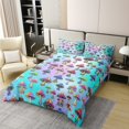 thumbnail image 2 of Erosebridal Boho Mushroom 100% Cotton Comforter Cover Queen, Neon Plant Bedding Queen Size, Bling Galaxy Reversible Bed Cover, Microfiber Bedroom Decorative, 3pcs（No Comforter）, 2 of 8