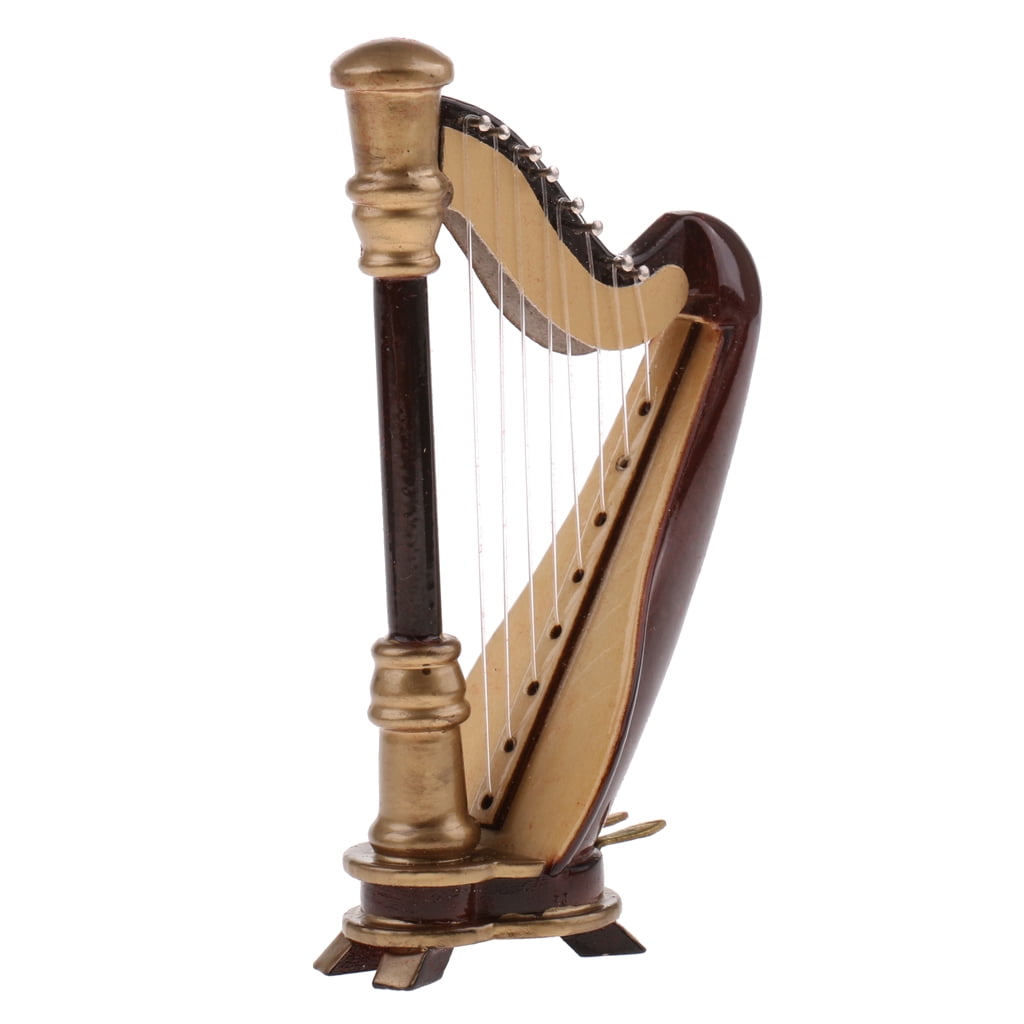 Music Harp Miniature Musical Instrument Ornament 4.5 inches 