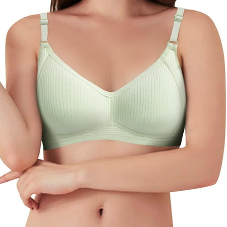 

NEGJ Women Simple Stripe Adjustable Shoulder Strap Underwire Underwear Bra 32/34/36/38