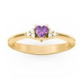 thumbnail image 2 of Birthstone Heart Ring with Shoulder Accents - Amethyst (February), 2 of 4