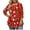 B-Red, variant on CLOISE 3/4 Length Sleeve Womens Tops Shirts Loose Floral Crew Neck Pullover Trendy Fall Tunic Clothes Red 4XL