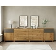 thumbnail image 2 of WAMPAT Wood Dresser with 8 Drawers and 2 Cabinets for Bedroom, Modern Chest of Drawer, 118" Wide, Oak Brown Wood Finish, 2 of 8