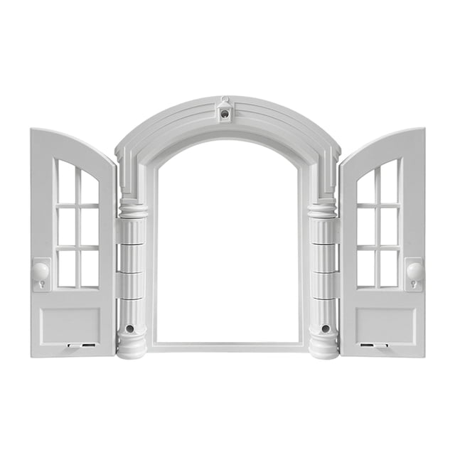 Cat Door ABS Material French Retro Double Door Design Lockable Easy DIY Installation For Average Sized Cats