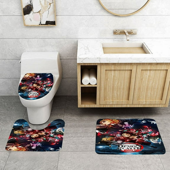 Demon Slayer: Kimetsu no Yaiba floor mat and toilet set is durable,and adds a nostalgic touch to your bathroom.