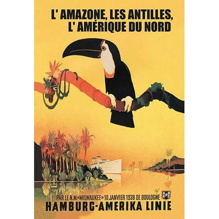 The Amazon, Antilles, and North America: Hamburg-Amerika Cruise Line Fine art canvas print (20