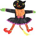 thumbnail image 1 of Bruja chocando contra un árbol, accesorio de decoración de Halloween, reutilizable, para colgar, bruja chocando con escoba, 1 of 5