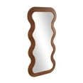 thumbnail image 6 of DecMode 24" x 47" Brown Wavy Wall Mirror with Dimensional Carved Frame, 6 of 9
