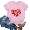 thumbnail image 5 of EchfiProm Womens Shirts Love Heart Valentine Graphic Tee Valentine Day Basic Pink Tops for Women Short Sleeve, 5 of 5