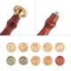 thumbnail image 2 of DIY Scrapbook Kits Including Brass Wax Sealing Stamp Head Beech Wood Handle and Alloy Wax Sticks Melting Spoon Fruit Pattern 25~25.4x14~14.5mm 8patterns 1pc/pattern 8pcs/set, 2 of 9