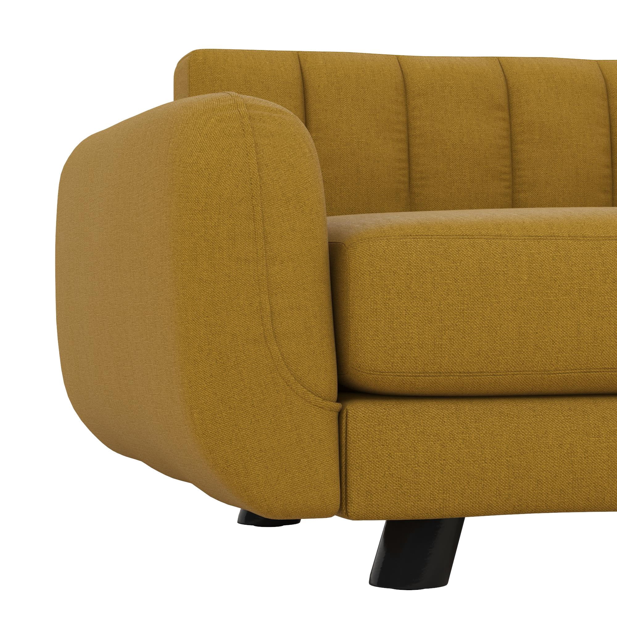 Novogratz Brittany Pet Sofa, Large Pet Bed, Mustard Yellow Linen