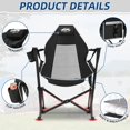 thumbnail image 3 of Portable Hammock Camping Chair with Adjustable Back, Folding Hammock Chair Supports 330lbs, Camping Swing Chair for Adults, Camping Hammock Chair for Lawn, Concerts, Backyard-Black, 3 of 7