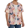 thumbnail image 4 of Wukai Funny Chicken Men's Casual Short-Sleeve Button Down Shirt - Lightweight Summer Dress Shirt for Daily Wear-Small, 4 of 7