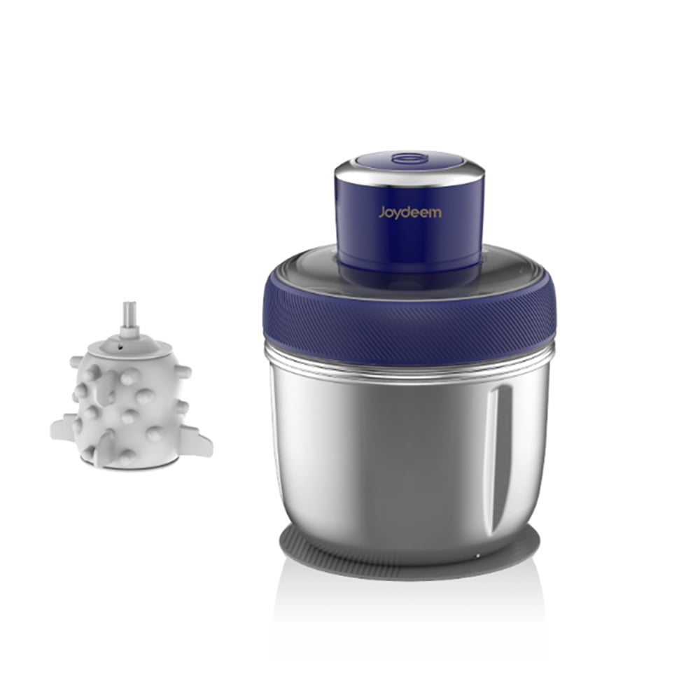 Joydeem Blue Stainless Steel Electric Food Processor with Garlic Peeler