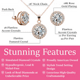 thumbnail image 3 of Cate & Chloe Ariel 18k Rose Gold Plated Halo Jewelry Set with Simulated Diamonds Gift for Women, 3 of 9