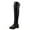 Black, variant on WEAIXIMIUNG Women's Ankle Boots Flat Women High Heel Boots Autumn and Winter Fashion Solid Color Retro Comfortable Round Toe Lace Up Square Heel