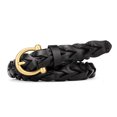 thumbnail image 3 of Catelles Women's Top Grain Leather Woven Elastic Black Belt, Alloy Buckle, Suitable for Casual and Business Wear, Wear-resistant and Breathable,Gift Box&For waist 46 inches Width0.83 inches, 3 of 8