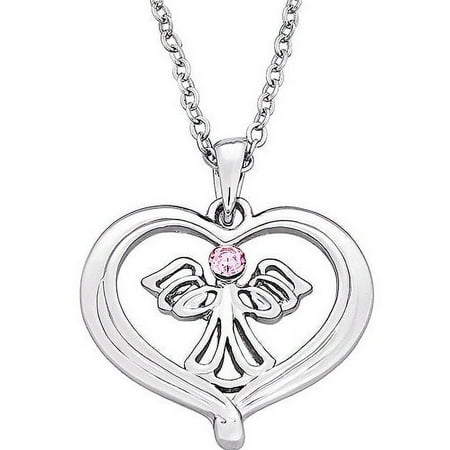 Angel Heart Silver-Plated Pendant, 18" with 3" extender
